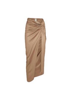 Baobab Collection Camel Twist-Drape Maxi Skirt